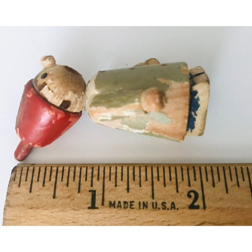 ERZGEBIRGE Miniature Figurine Naughty Boy Sticks Out Tongue Germany Wood Carved - Picture 6 of 6